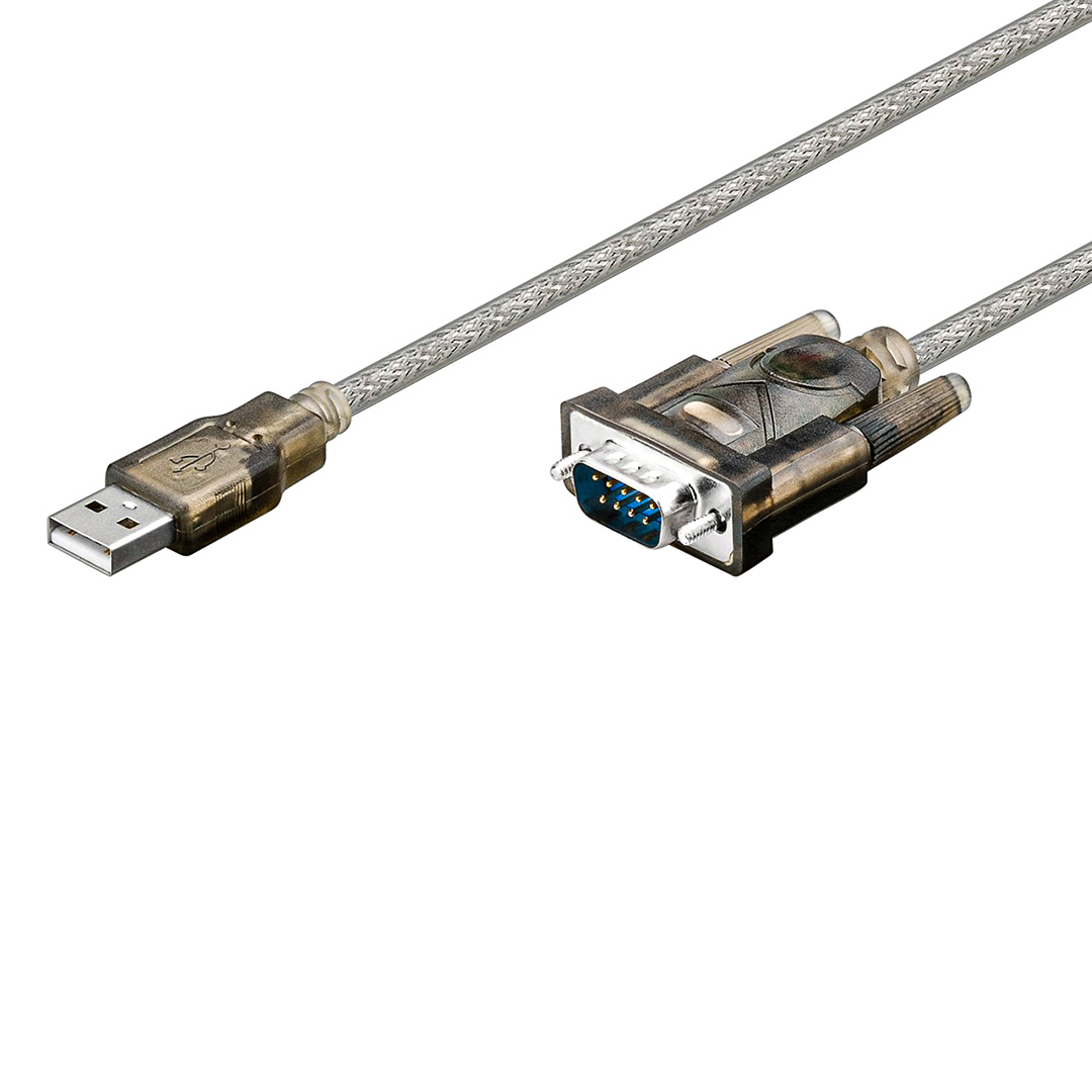 RS232 USB 2.0 To Serial Adapter Transparent 1,5m By Goobay